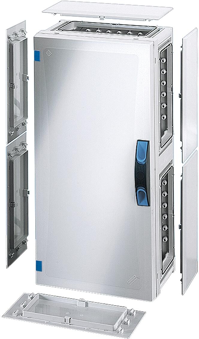 Hensel FP 0351 ENYSTAR Leergehäuse mit Verschlussplatten, Einbaumaße 486x216x140mm, grau