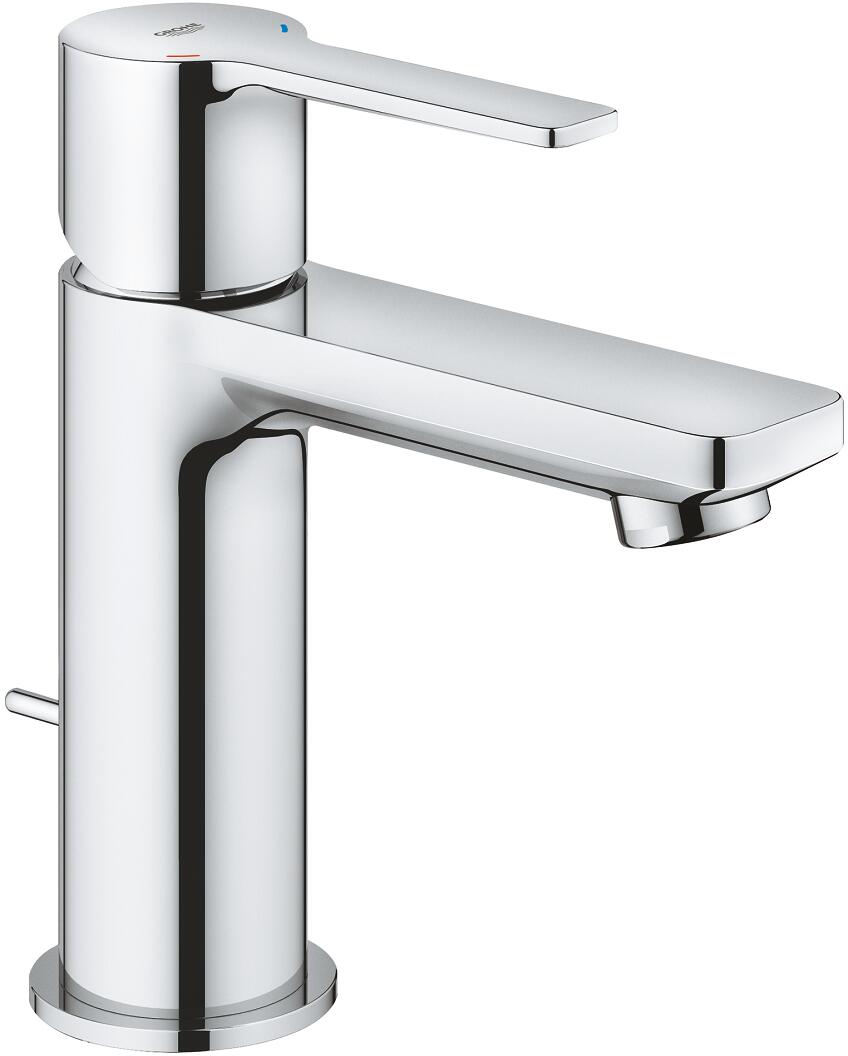 GROHE Lineare Einhand-Waschtischbatterie, XS-Size, Einlochmontage, Ablaufgarnitur, mit Temperaturbegrenzer, EcoJoy, chrom (32109001)