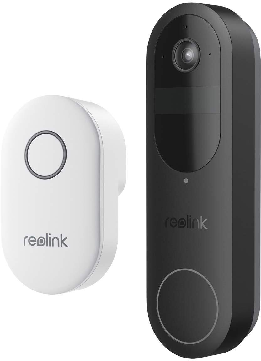 Reolink D340B Video Doorbell intelligente batteriebetriebene 2K Dual-Band WLAN Video-Türklingel mit Gong, inkl. 64 GB MicroSD-Karte, schwarz