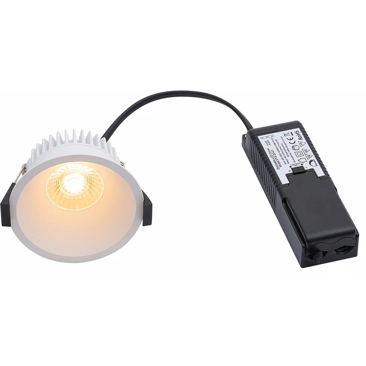 Nordlux Albric Einbaustrahler, IP44, 2700 K, 590 lm, weiß (2310340001)