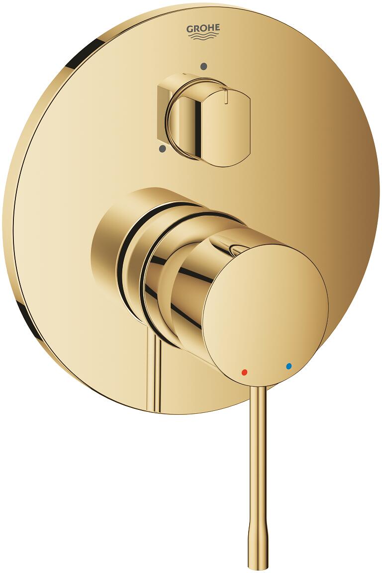 GROHE Essence Einhandbatterie , 3-Wege Umstellung, Fertigmontageset für GROHE Rapido SmartBox, Professional Edition, cool sunrise (24169GL1)