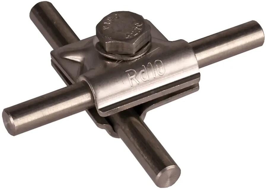 Dehn MVK 10 SKM10X35 FSC V2A MV-Klemme NIRO f. Rd 10mm m. Sechskantschraube u. Federscheibe (391559)