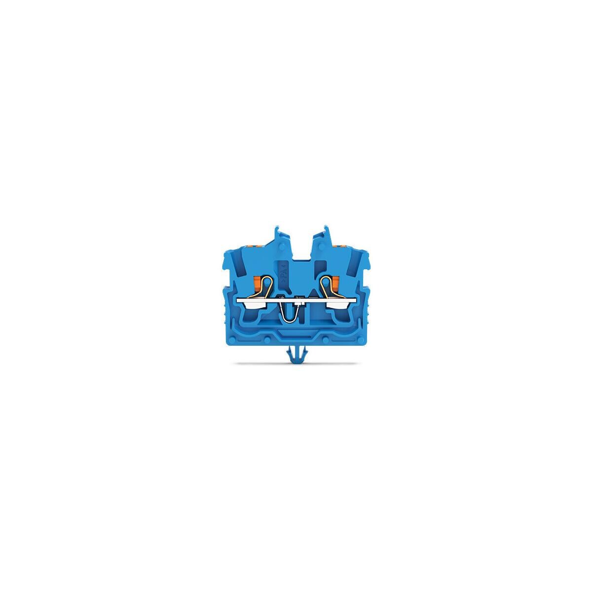 Wago 2250-314 2-Leiter-Mini-Durchgangsklemme mit Drücker, 1mm², Push-in Cage Clamp, blau