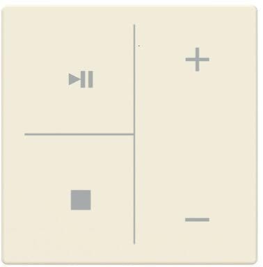Busch-Jaeger LFMW/A.4.63.1-82 Taster für Keypad, Busch-axcent, Solo, future, 4-fach, Symbol Musiksteuerung, elfenbeinweiß (2CKA006199A0328)