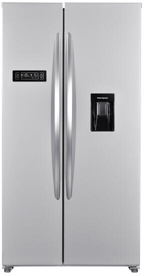 Wolkenstein WSBS518NFWDEIX Stand Side-by-Side Kombination, 90 cm breit, 529 L, NoFrost, Wassertank, Wasserspender, Kindersicherung, silber