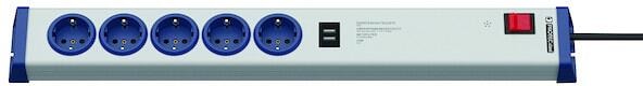Protec.class PHOL Homeoffice Leiste, 5fach+USB, ÜS, NF, grau (05106383)