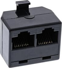 InLine ISDN Verteiler, 1x RJ45 Stecker an 2x RJ45 Buchse, ohne Endwiderstand (69934)