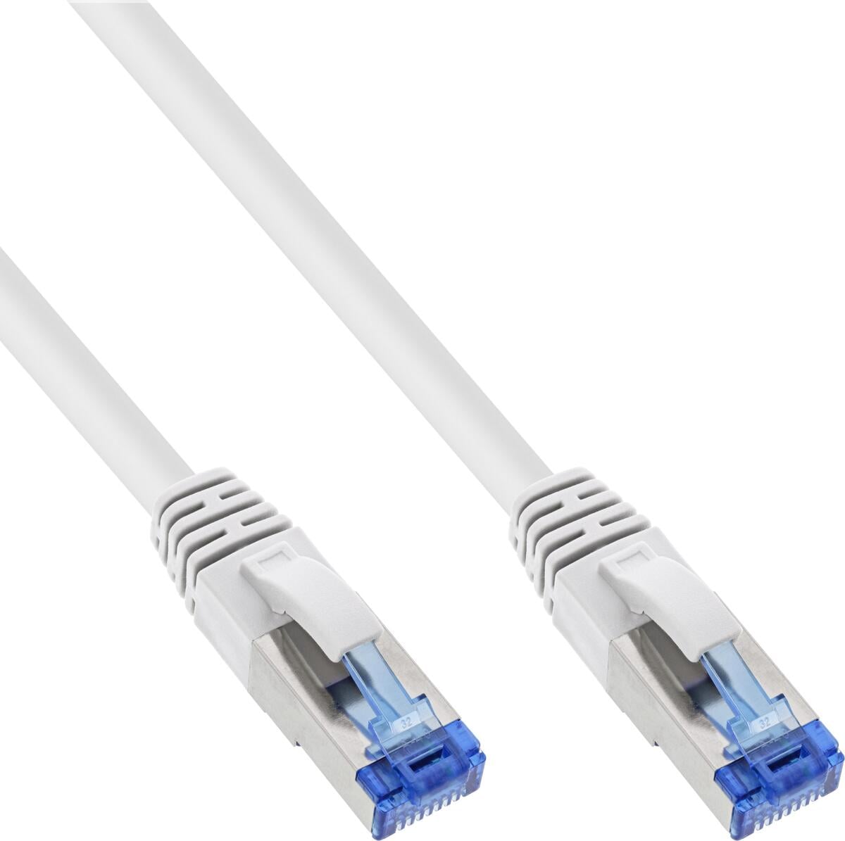 InLine Patchkabel, S/FTP (PiMf), Cat.6A, halogenfrei, weiß, 0,5m (76850W)
