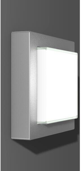 RZB Wand- und Deckenleuchte Cadero quadra, LED, 12W, 3000K, IP65, silber metallic (581637.004)