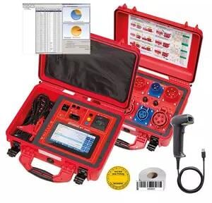 Benning SET Geräteprüfung, Lieferumfang bestehend aus Gerätetester Benning ST 760+ SET (050335) (u.a. inkl. PC-Software), Aktiv-/Passiv-Messadapter Be