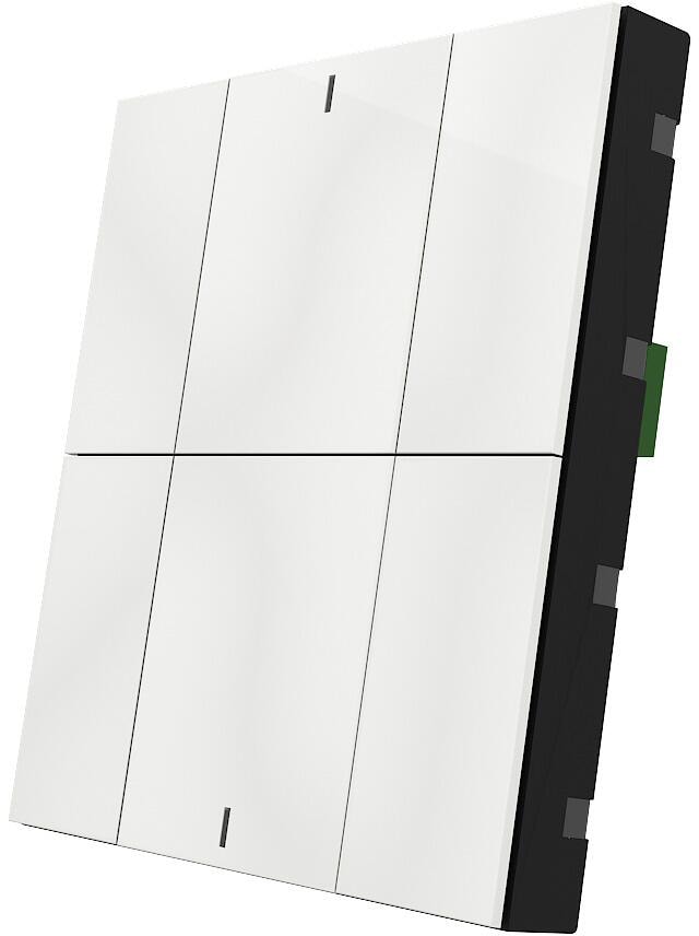Interra iSwitch+ Raumsteuergerät, KNX, Wandmontage, 6 Tasten, Kunststoff, glänzend weiß (ITR340-0602)