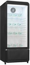 Exquisit GKS180-GT-430Dschwarz Stand Glastürkühlschrank, 54 cm breit, 200 L, No Frost, 3 Ablagen, schwarz