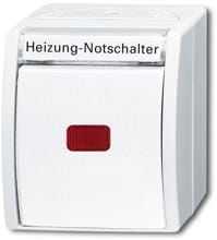 Busch-Jaeger 2601/2 SKWNH-54 Wippkontrollschalter/Heizung-Notschalter  Aus, 2-polig , Alpinweiß, Ocean IP44 (2CKA001085A1623)