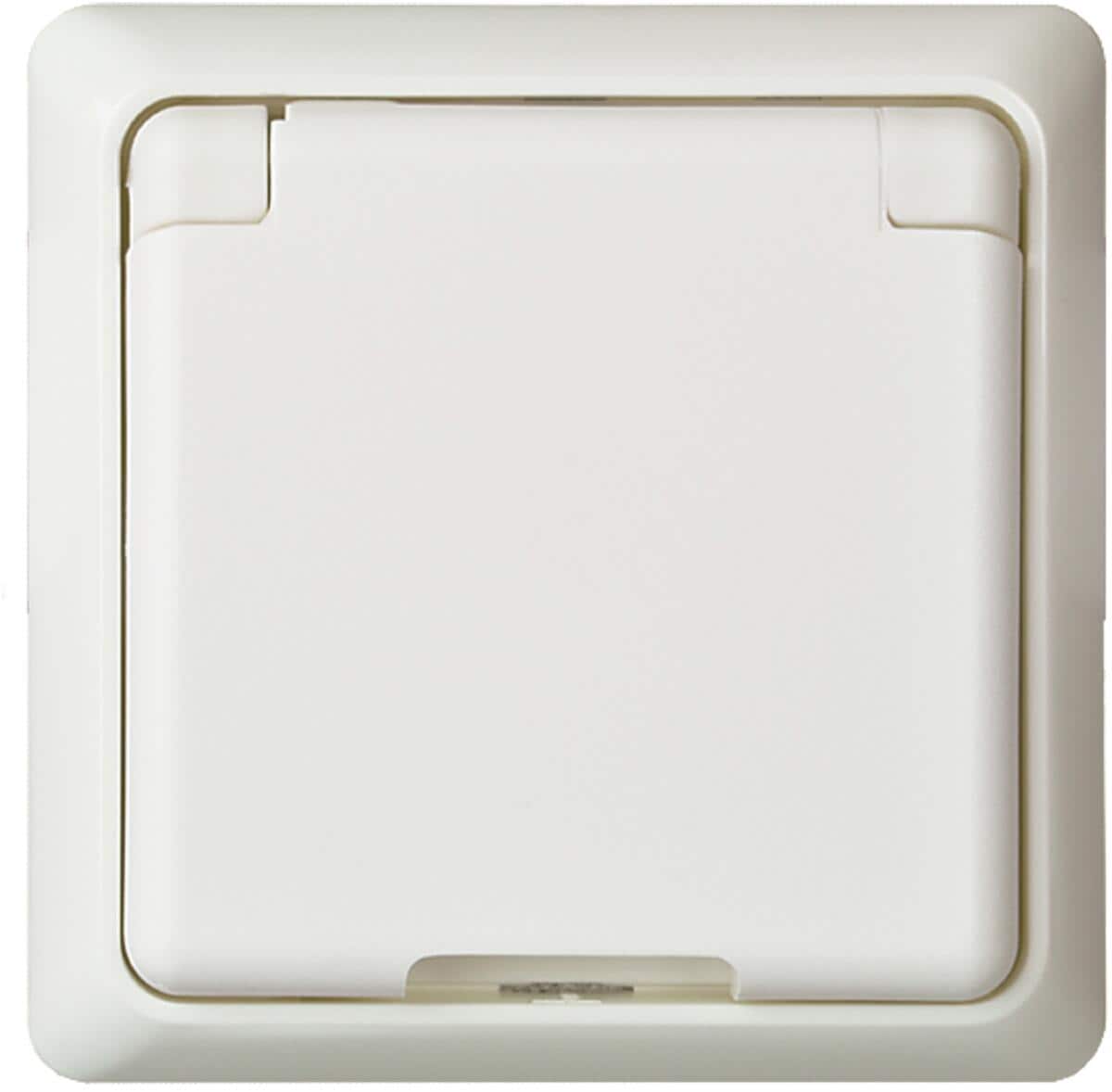 Elso 245034 Steckdose mit Klappdeckel 16A, Renovierung komplett Steckklemme, reinweiß