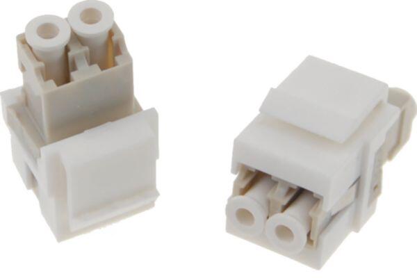 Hager VZ10LLC Keystone Modul, universal, LWL, LC Buchse auf LC Buchse, DuPLEx, weiß