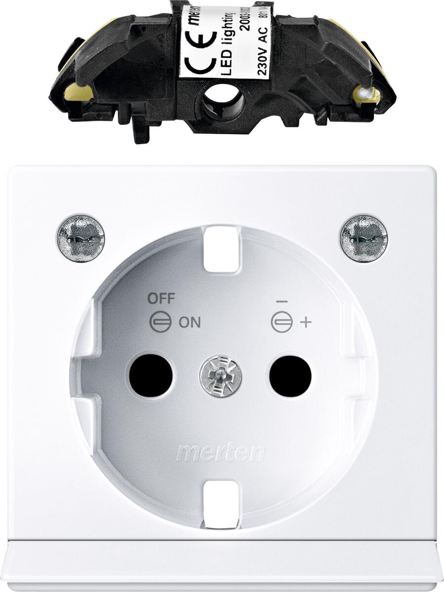 Merten MEG2334-0325 Erweiterungsset LED Beleuchtung für SCHUKO-Steckdosen, System M, aktivweiß glänzend