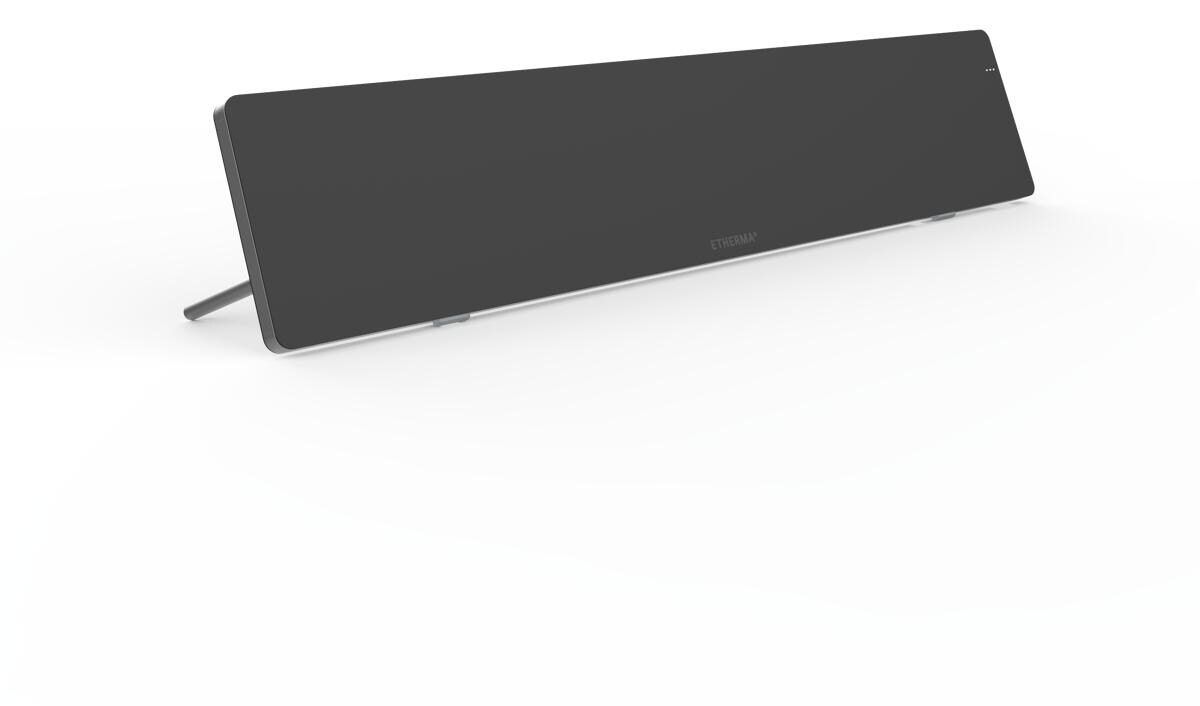 Etherma LAVA-DESK-TOP-50-B Arbeitsplatzheizung auf Schreibtisch, 60x12cm, 50W, Timer, 230V, schwarz (46377)