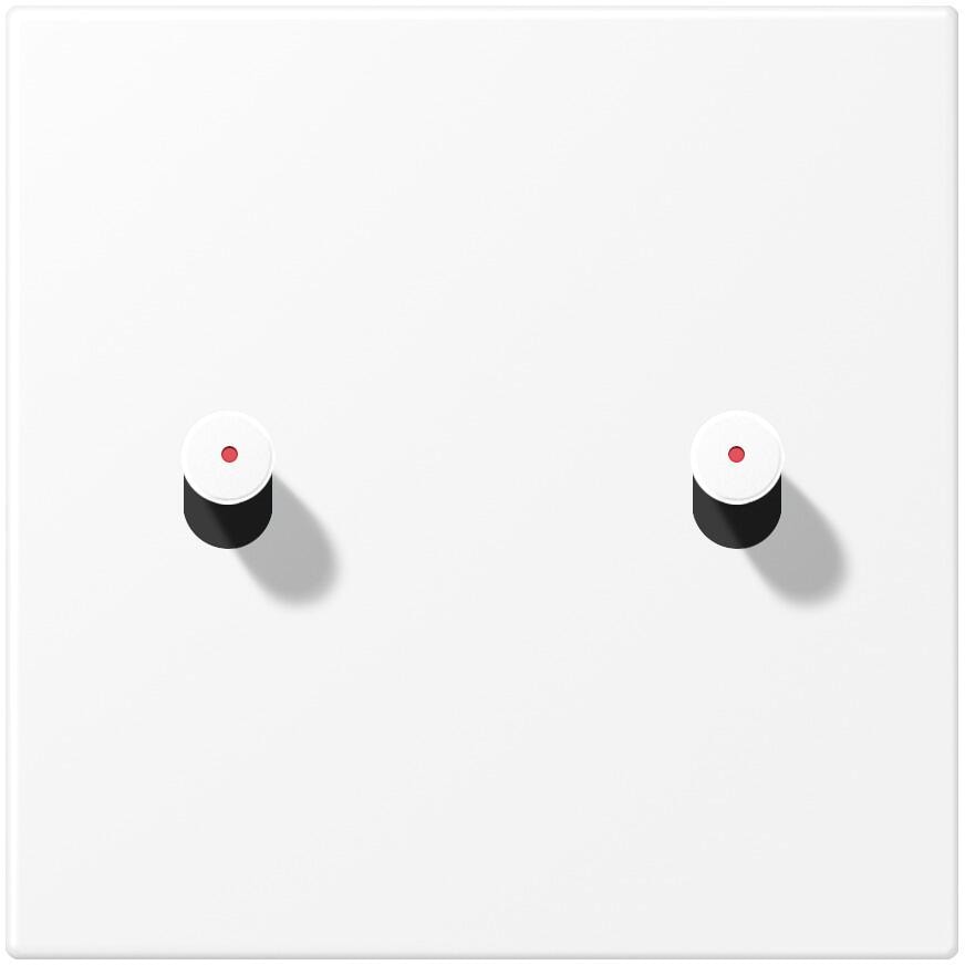 Jung AL12-5KOWWMK07 Abdeckung mit Kipphebel "Kegel", mit Lichtleiter, 1fach, 2 Kipphebel, Serie LS 1912, schneeweiß matt