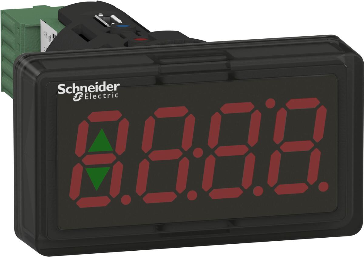 Schneider Electric XBH1AA0R4 Harmony XB5, 7-Segmentanzeige, Kunststoff, 22mm, 4-stellig, 4-20mA, LED Anzeige rot, schwarz