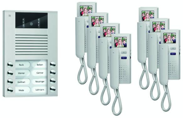 TCS PVE1570-0010 Video:pack7 color, 7 Tasten, Aufputzmontage, weiß/silber