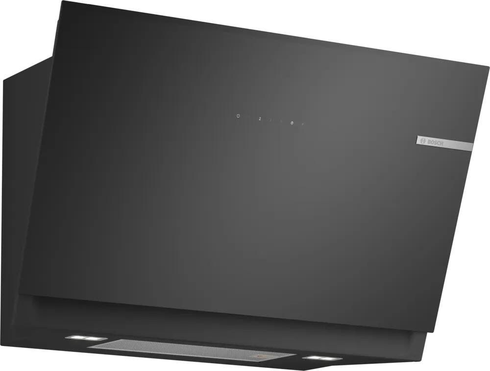 Bosch DWJ81AN60 Dunstabzugshaube, 80 cm breit, 438 m3/h, Umluft, Home Connect, TouchSelect, LED-Beleuchtung, Klarglas schwarz bedruckt