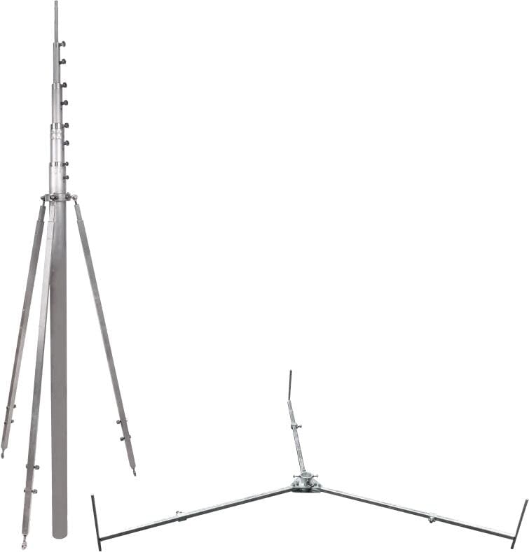 Dehn FS T D50 1.6 6.5M AL DBS RA1435 STTZN -SET-Teleskopierbare Fangstange mit Abstrebung u. Dreibeinstativ, L6,5m, Al, R1435mm, St/tZn (105713)