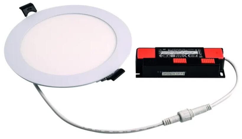 Rutec TALAN XS LED-Einbaustrahler, Rund-Panel, Multilumen, Multicolour, DA155mm, starr, 7/9/12W, 2700/3000/4000K, CRI80, IP44, inkl. Konverter, weiß (