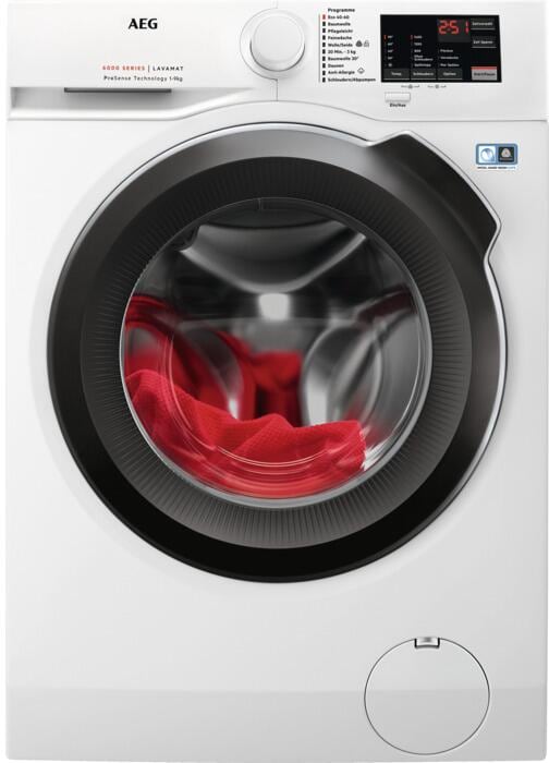 AEG L6FBF50498 6000 ProSense 9 kg Frontlader Waschmaschine, 60 cm breit, 1400U/Min, ProSense, Schontrommel, Startzeitvorwahl, Anti-Allergie mit Dampf,