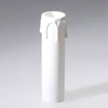 Schaum Kerzenhülse E14, mit Tropfen für Kerzenfassung, weiß (211232)