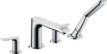 hansgrohe Metris 4-Loch Wannenrandarmatur, Messing, 25 l/min, Chrom (31442000)