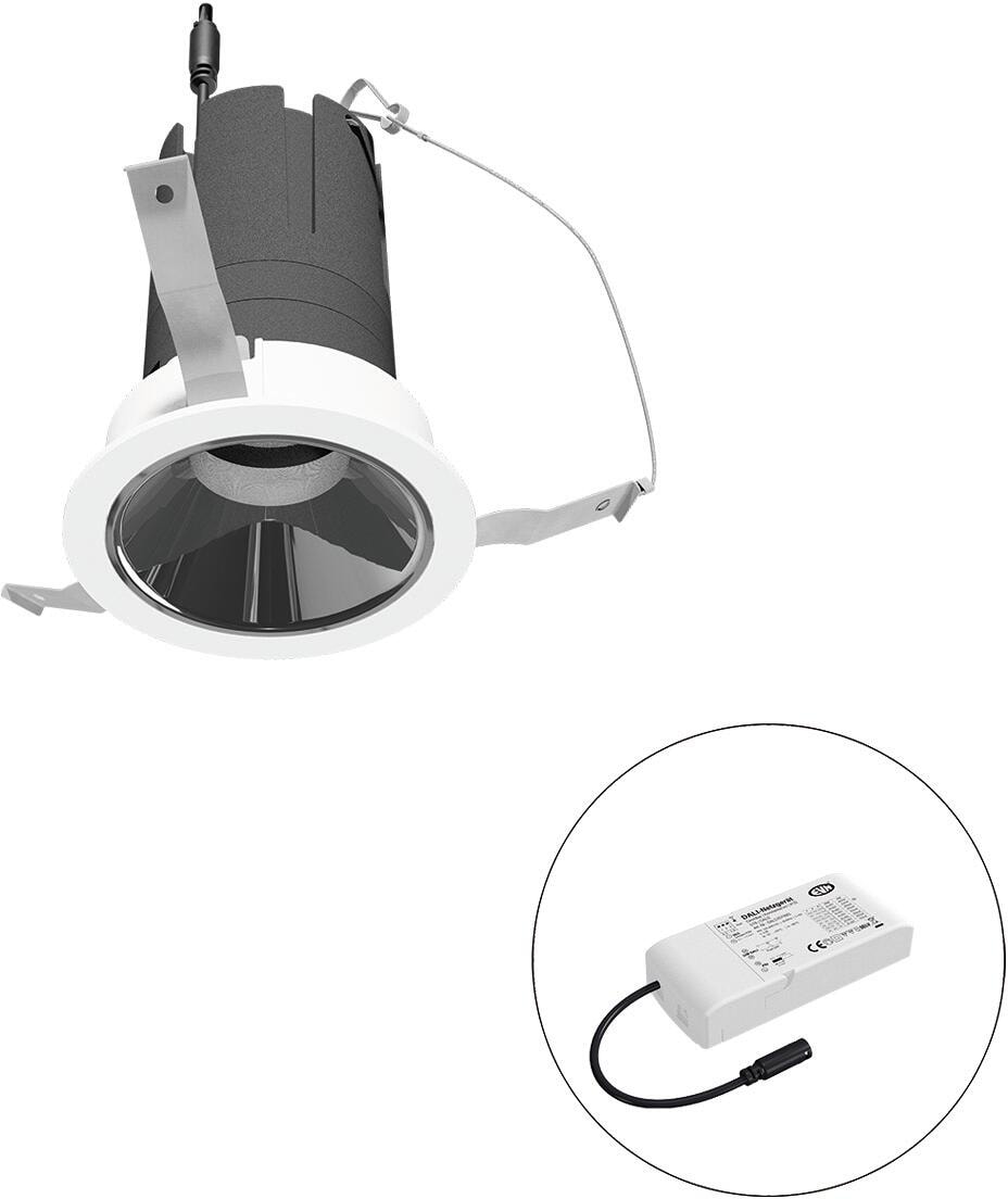 EVN SELECTO LED Deckeneinbau, rund, drehbar, IP20, 220-240V/AC, 13W, 2700K, 1486lm, inkl. Netzgerät, DALI, Reflektor silber/glänzend, 27.645,00cd, eng