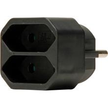 Kopp 174105004 2-fach Adapter: Anschluss für 2 Euro-Stecker (2x 2,5A), erhöhter Berührungsschutz; Farbe: schwarz