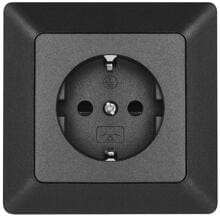 EMOS A6002.2 Steckdose SCHUKO, 1fach, IP20, anthrazit (1906010510)