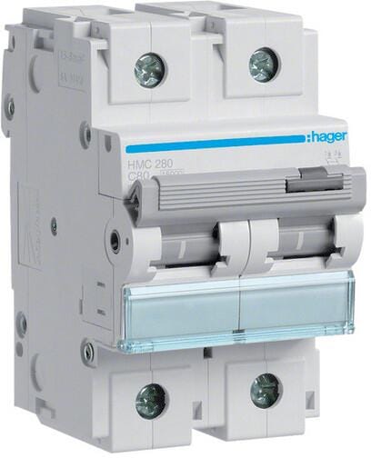 Hager HMC280 Leitungsschutzschalter 2 polig 15kA C-Charakteristik 80A 3 Module