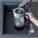 PC-WKS 1190 G Glas-Wasserkocher, 2200 W, 1,7 L, Einhandbedienung, Wassertankbeleuchtung, edelstahl/schwarz (501190)