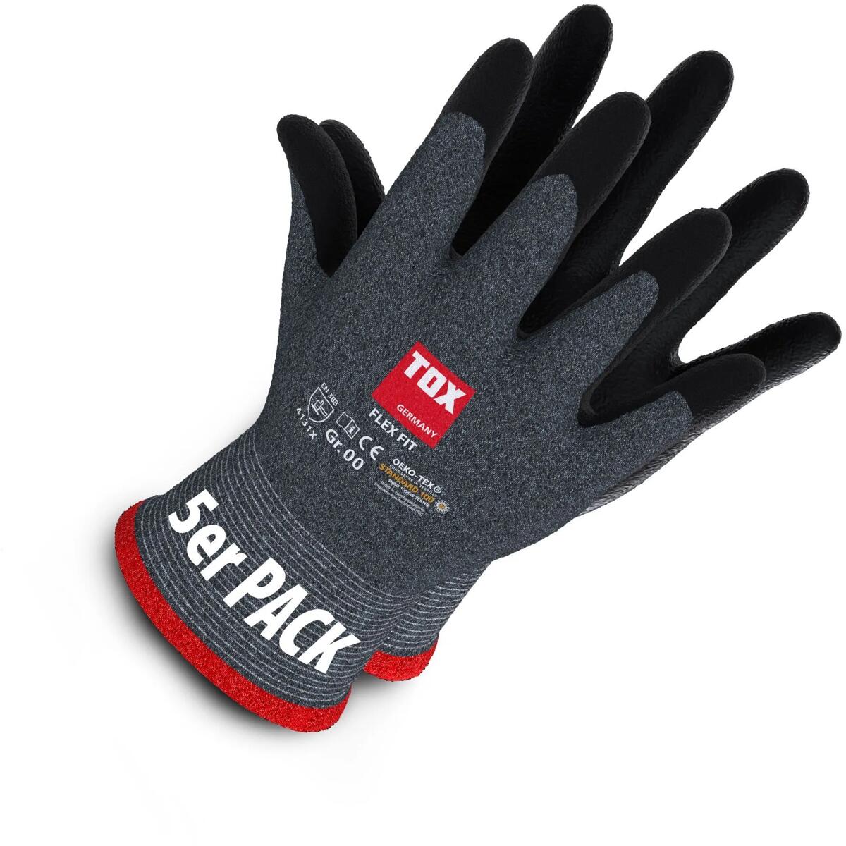 TOX Flex Fit Montagehandschuhe, Größe 9, Grau/Schwarz (006900109)
