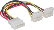 InLine Strom Y-Kabel intern, 1x 5,25" an 2x 5,25" gewinkelt 0,15m (29659W)