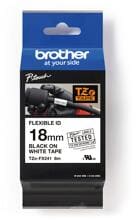 Brother TZE-FX241 Flexi-Tape laminiertes Schriftband für Beschriftungsgeräte, 18mm, 8m, schwarz/weiß