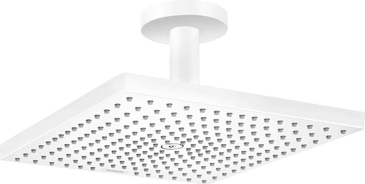 hansgrohe Raindance E Duschkopf 300 1 Strahlart mit Deckenanschluss, Metall, 17 l/min, 300 x 300 mm, Mattweiß, (26250700)