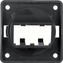 Berker 9455905 Tragplatte, 2fach, für MINI-COM Module, Integro Modul-Einsätze, Integro Design Flow, schwarz glänzend