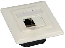 InLine Cat.6 Anschlussdose Unterputz, 2x RJ45 Buchse, RAL9010 weiß, waagerecht (75602H)