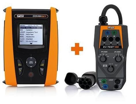 HT Instruments Volle Ladung ECO-KIT VDE 0100 Installations Prüfgerät COMBI521 mit EV-TEST100, gelb (1010802)