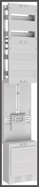 ABN ZV19010 Zählerplatz 3Pkt 1Reserverfeld 1Verteilerfeld 4-reihig o.V./B.m.SAS 5polig, BxH:250x1350mm