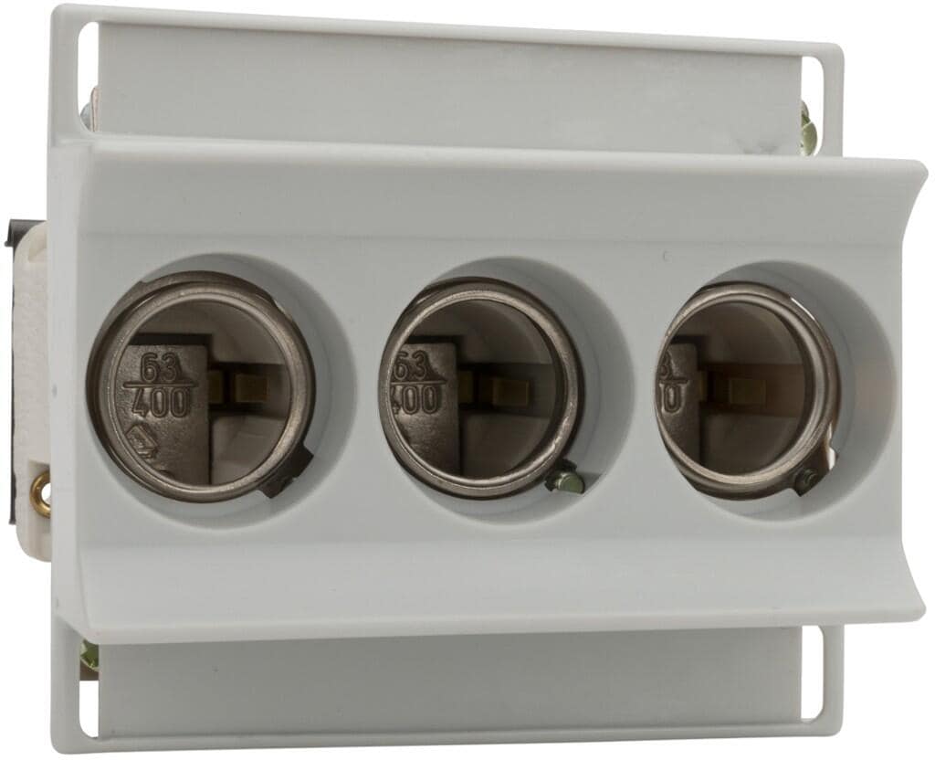 Mersen 01731.272000 Sicherungssockel D02 NEOZED, 3-polig, mit Berührungsschutz, Schellen (E222874)