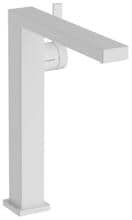 hansgrohe Tecturis E Einhebel-Waschtischarmatur 240 Fine CoolStart für Aufsatzwaschtische mit Push-Open Ablaufgarnitur, Messing, 5 l/min, Mattweiß, (73073700)