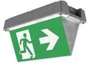 CEAG Rettungszeichenleuchte Atlantic LED D 1-8h/D CGLine+ H, zweiseitig abstrahlend, inkl. zwei Kabelverschraubungen, ohne Piktogramme, mit Batteriehe