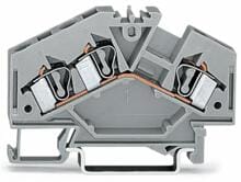 Wago 281-631 3-Leiter-Durchgangsklemme; 4 mm²; mittige Beschriftung; für Tragschiene 35 x 15 und 35 x 7,5; CAGE CLAMP®; 4,00 mm²; grau