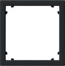 Gira Adapterrahmen mit quadratischem Ausschnitt für Geräte mit Abdeckung (45 x 45 mm), System 55, schwarz matt (0283005)