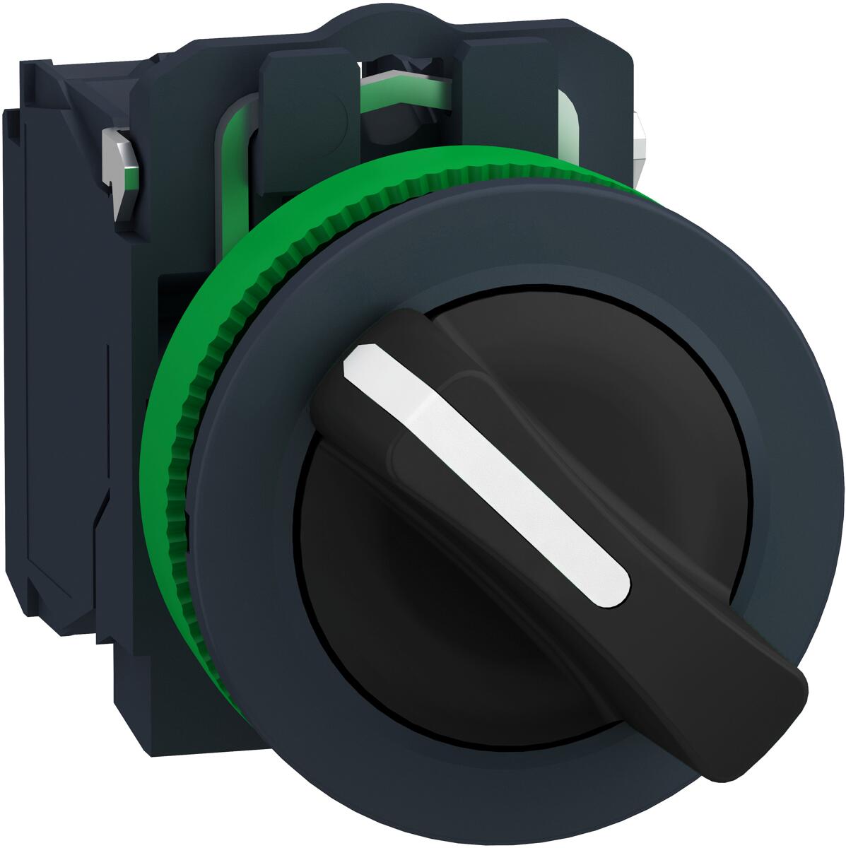 Schneider Electric XB5FD41 Harmony XB5F, Wahlschalter, Kunststoff, 30mm, 2 Stellungen, tastend, 1S, schwarz