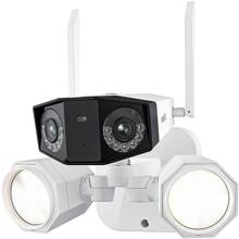Reolink Floodlight Series F750W intelligente 4K 8 MP Dualband-WLAN Überwachungskamera mit zwei Objektiven und Flutlicht, weiß